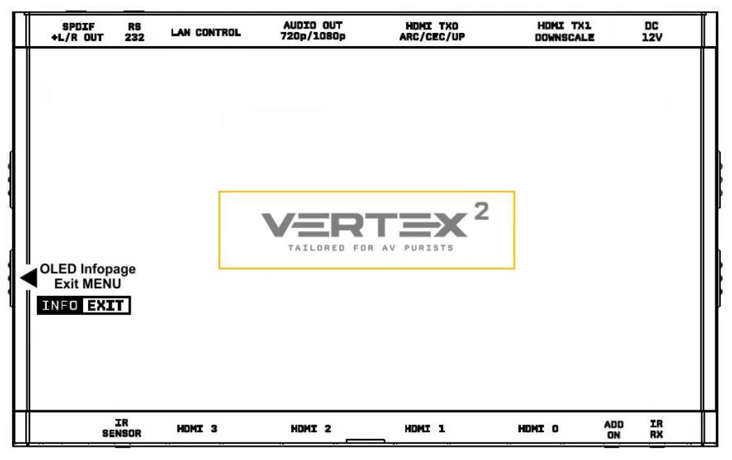 HDfury Vertex 2 – INFO / EXIT Button