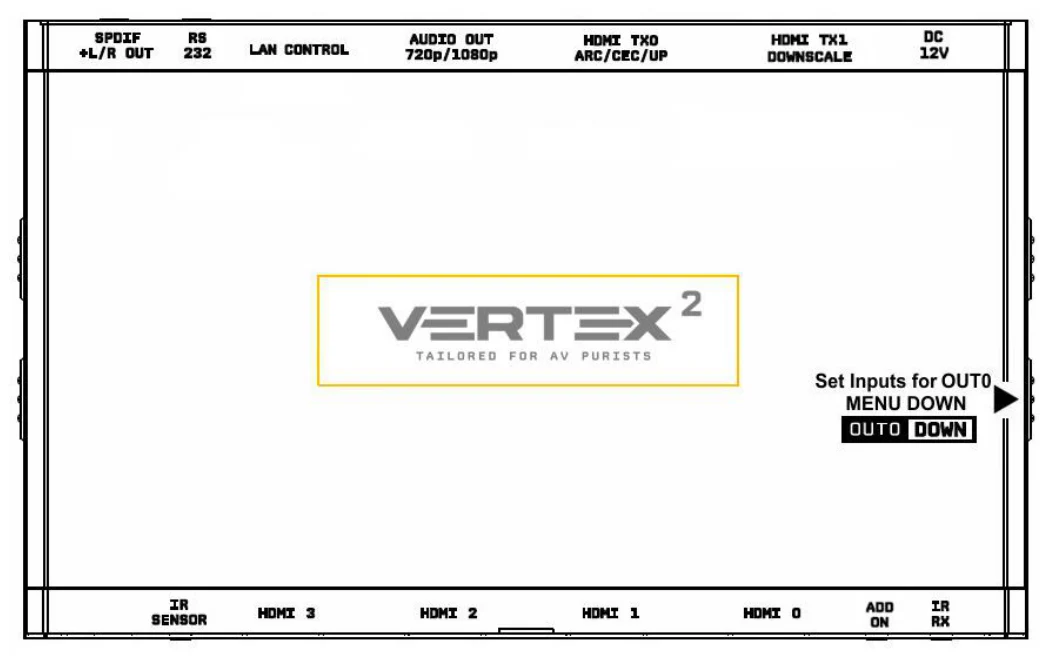 HDfury Vertex 2 – Taste OUT0 / DOWN